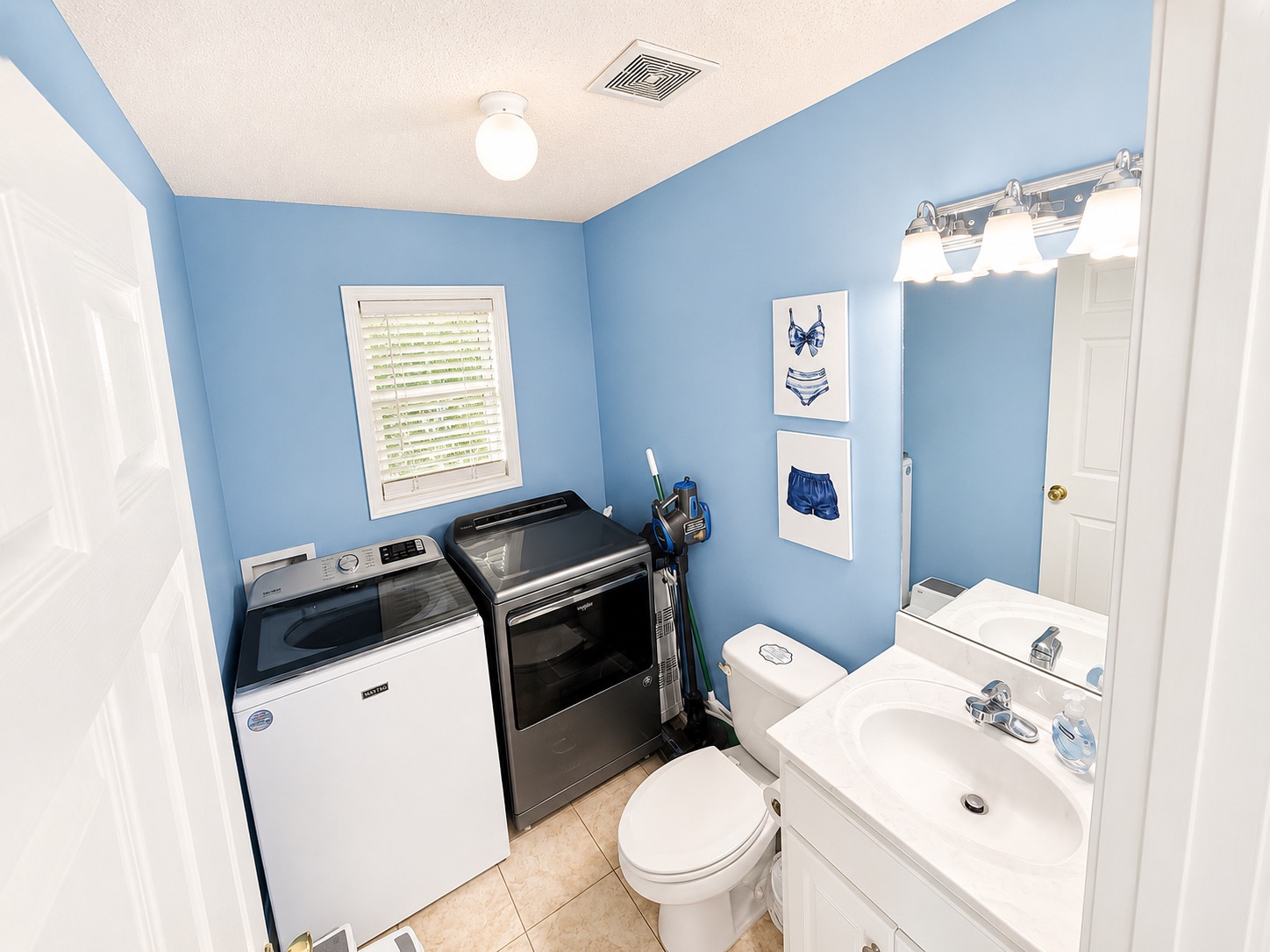 Convenient laundry area with washer and dryer