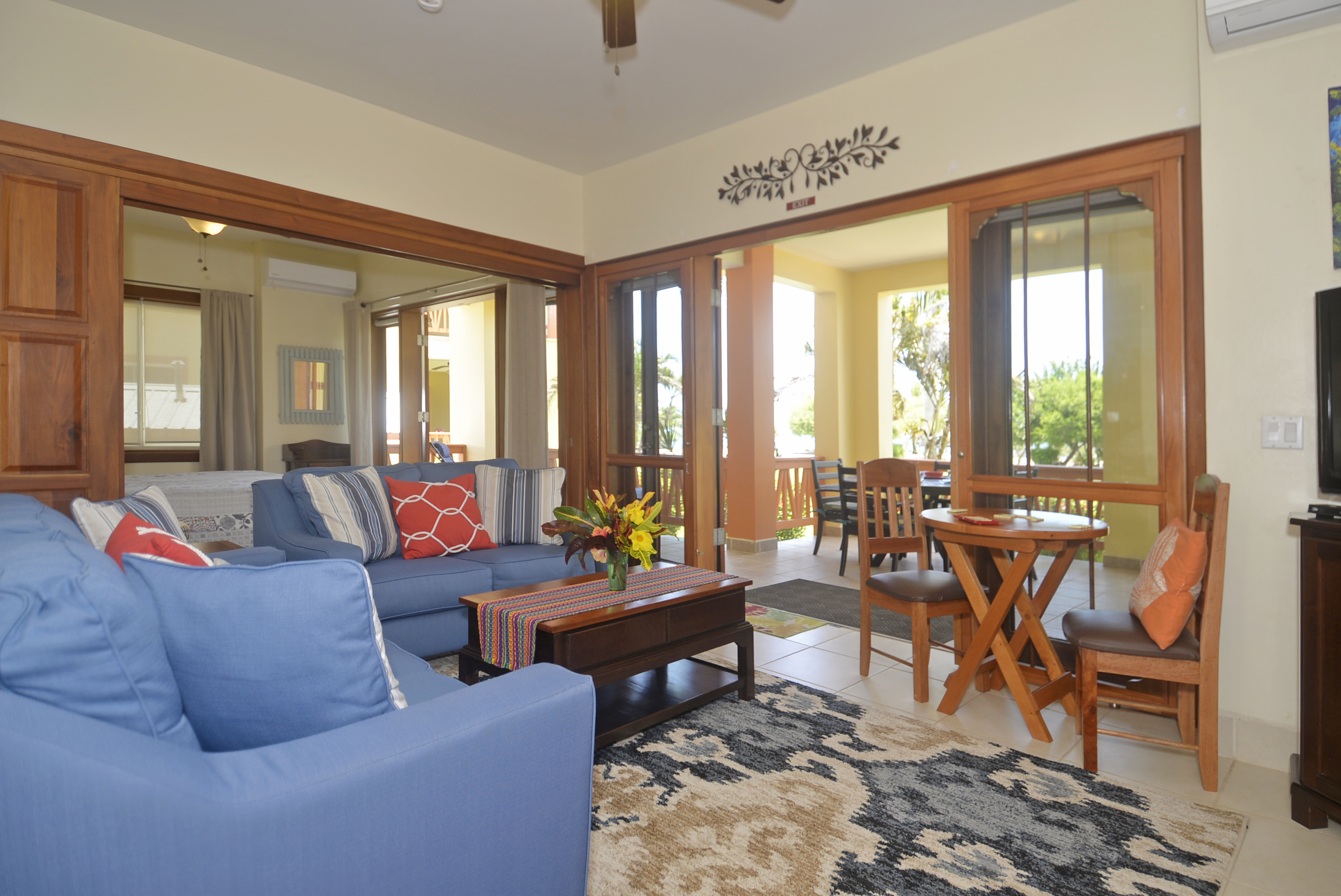 Living Room, Master Bedroom and Patio