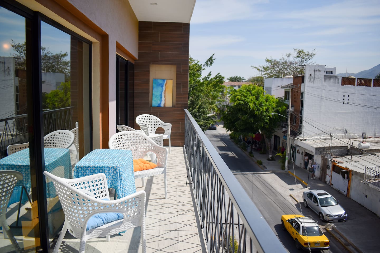 Balcony overlooking the mountains with BBQ