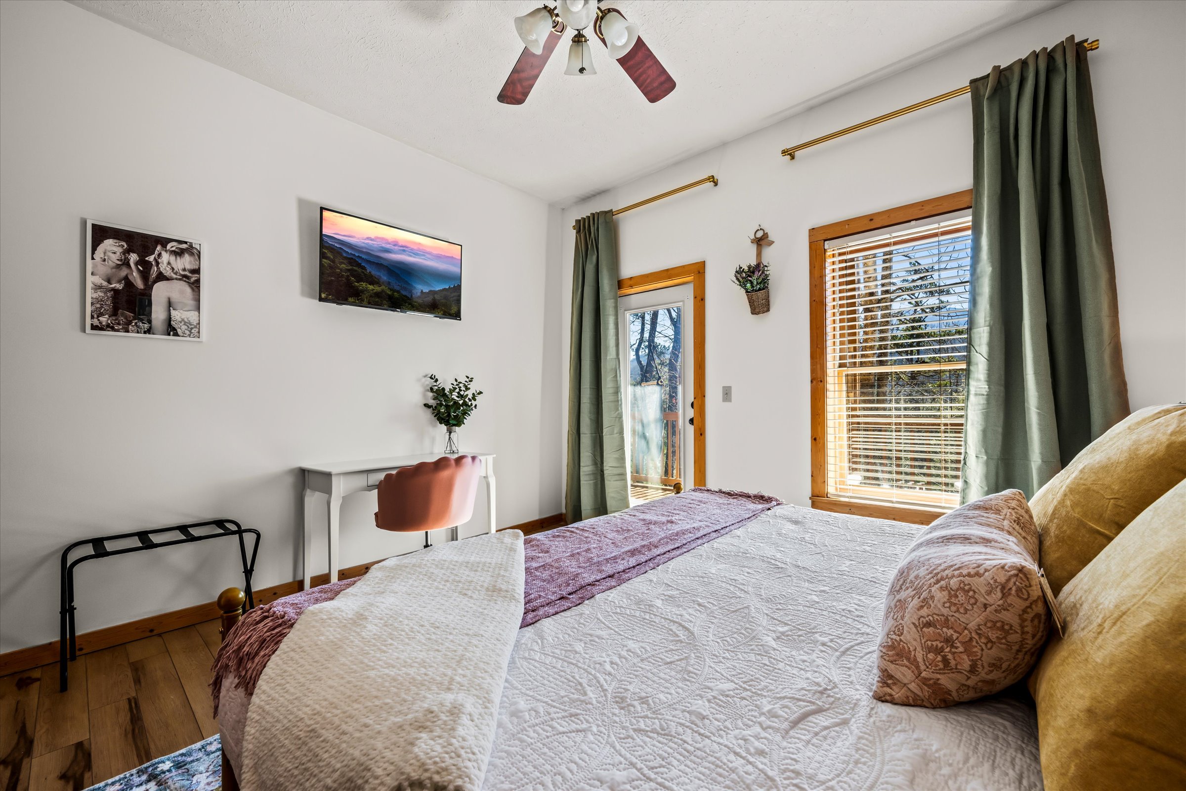 The king suite also has a desk with chair if you need a quiet place to work.