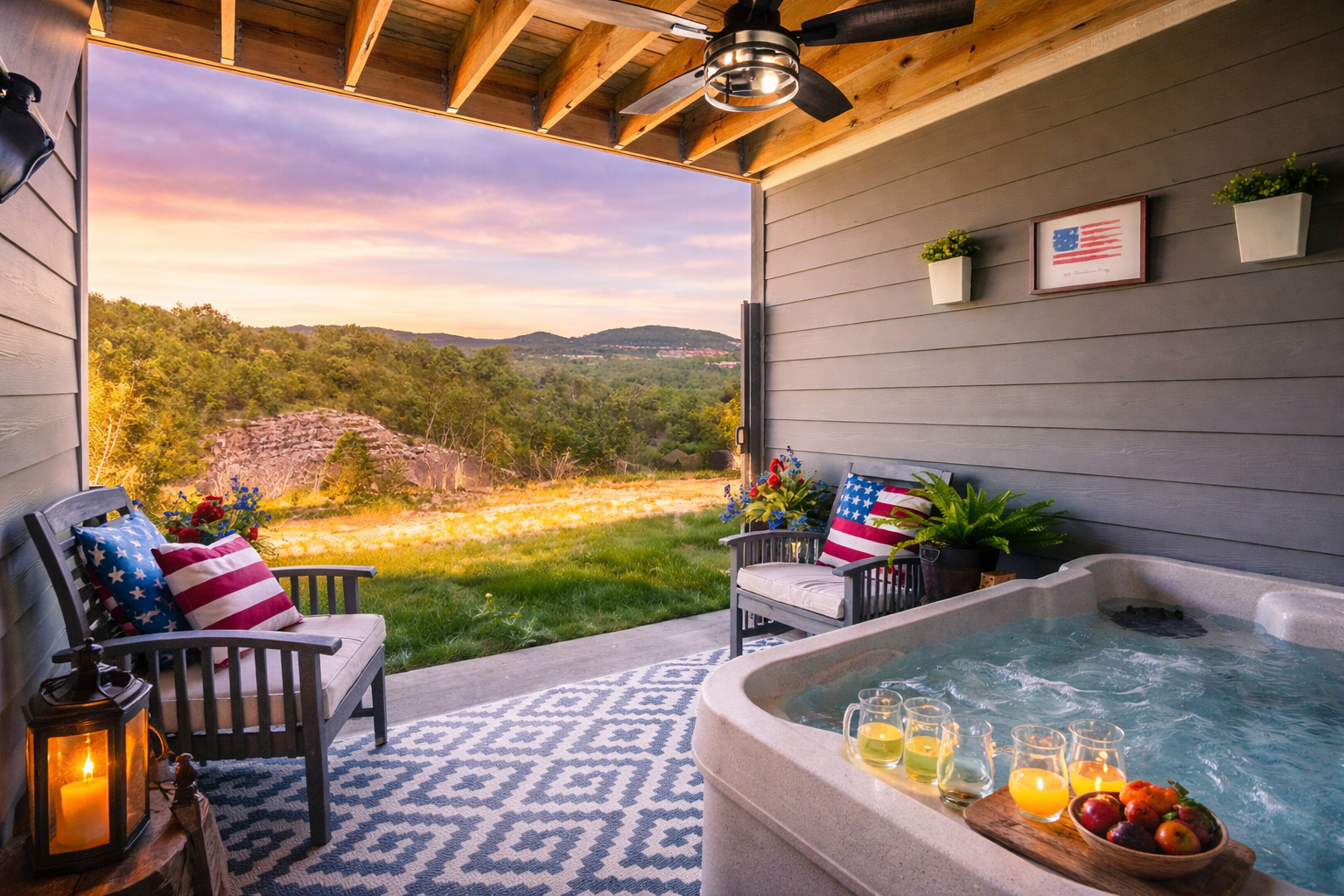 Escape the Branson crowds and unwind in your own private hot tub. Soak in the serenity of your patio while overlooking the breathtaking, rolling views of Shepherd of the Hills