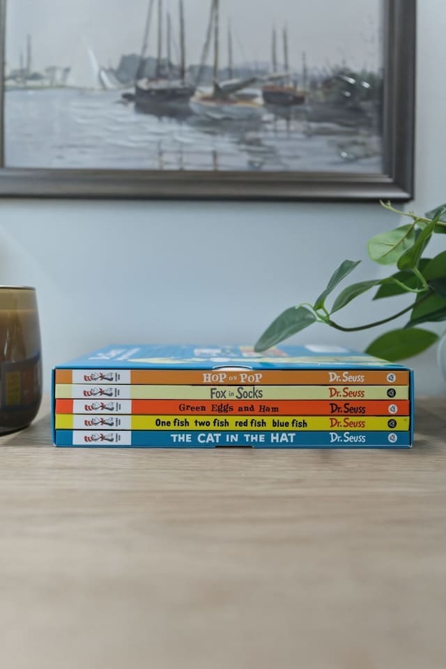 Thoughtful decor details featuring a curated selection of classic books