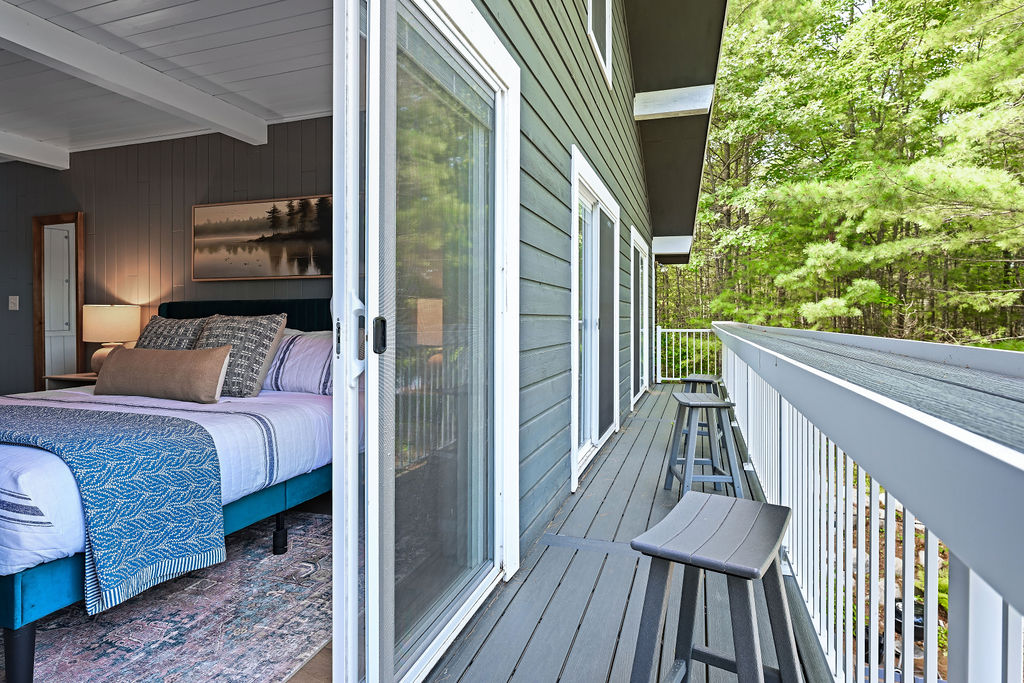 Balcony facing lake connecting Bedrooms 1, 2 and 3