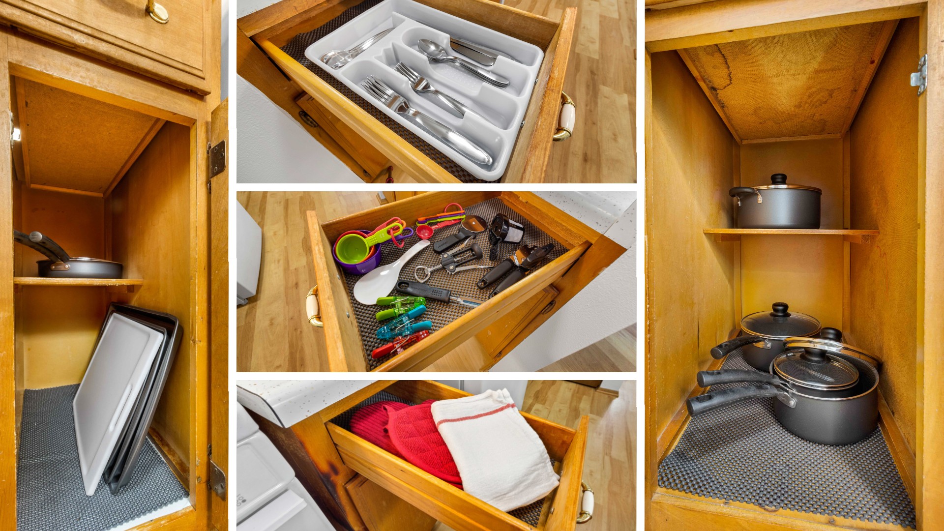 Plenty of utensils and cooking accoutrement to make cooking a breeze.