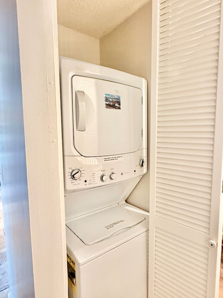 In unit laundry located in the second bathroom