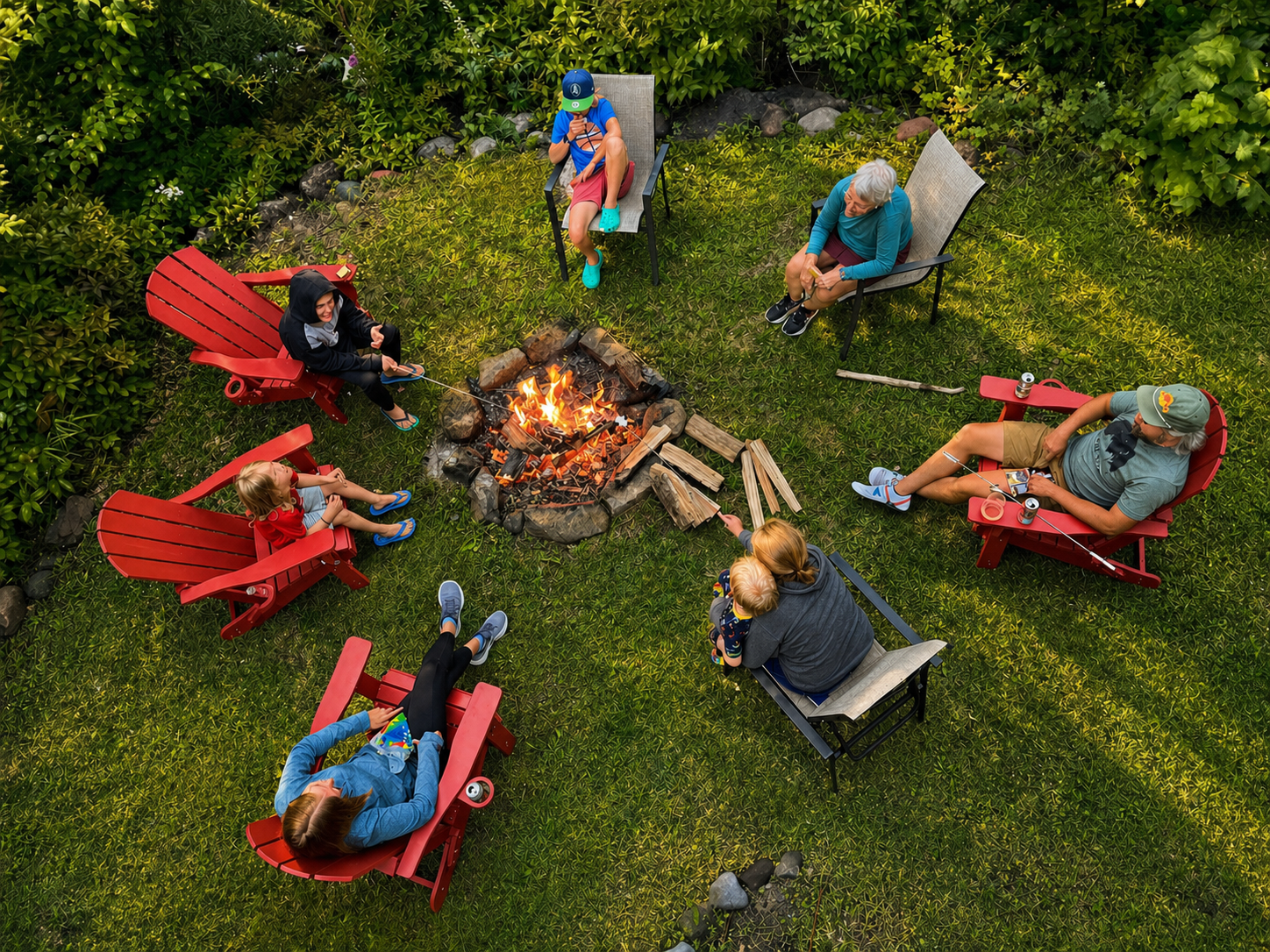 The perfect gathering place after a day of adventure, warm flames, cool night air, and the kind of conversations you never want to end. Just steps outside the basement door.