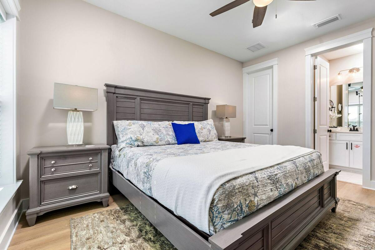 King Bedroom #4 features a plush king bed, attached private bath, and a 50" Roku TV