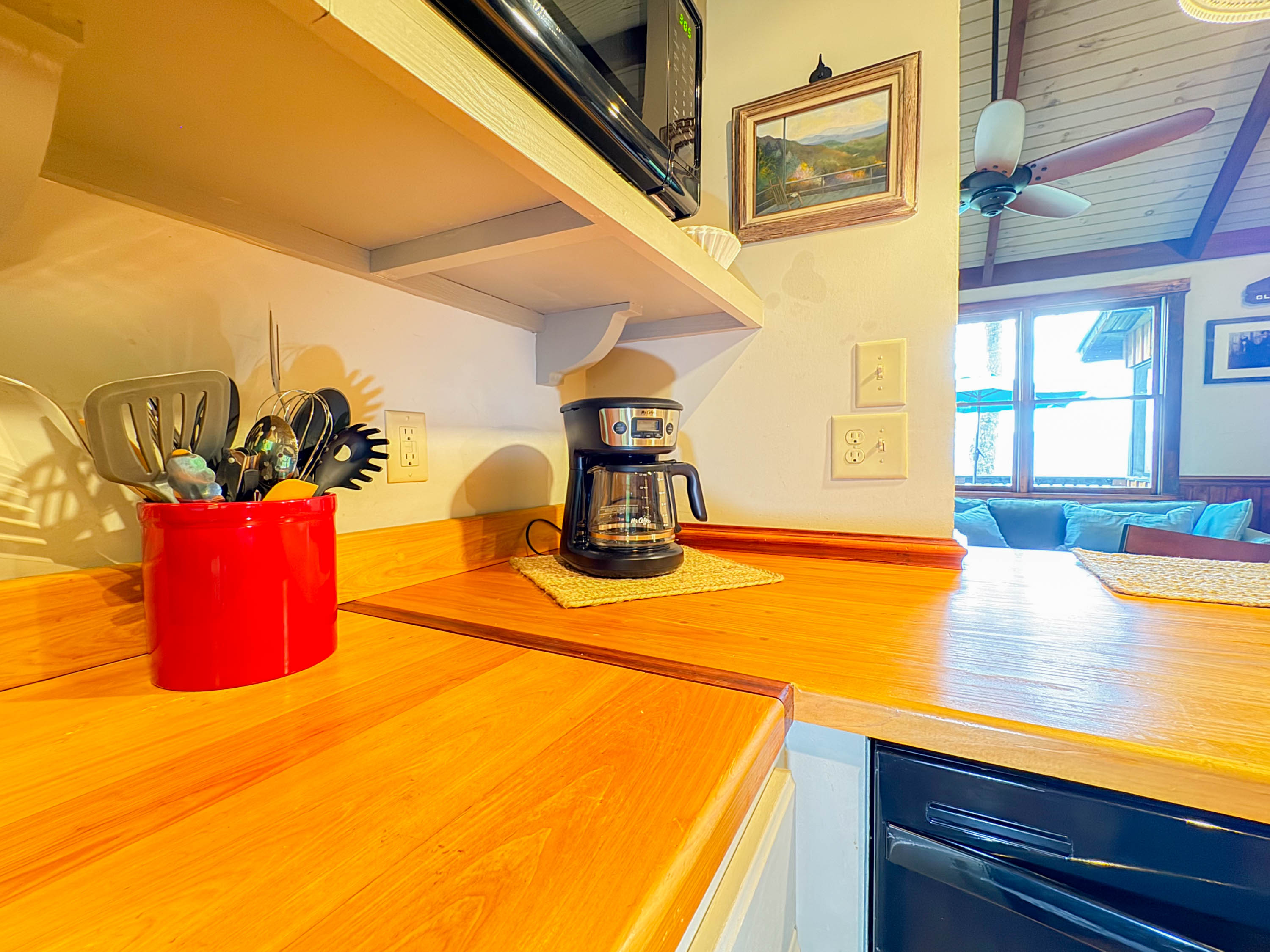 drip coffee maker in the kitchen