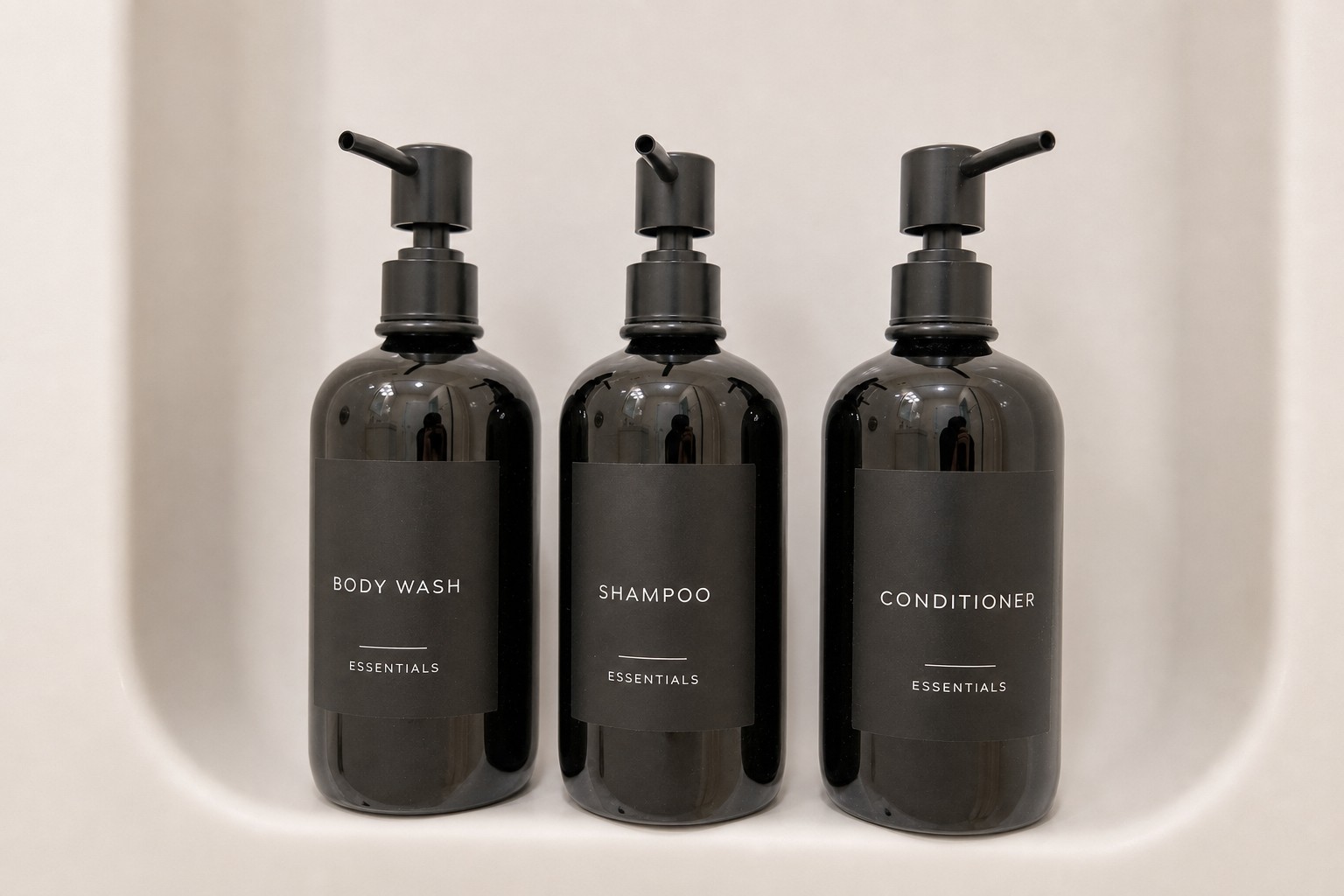 Shampoo, conditioner and body wash provided