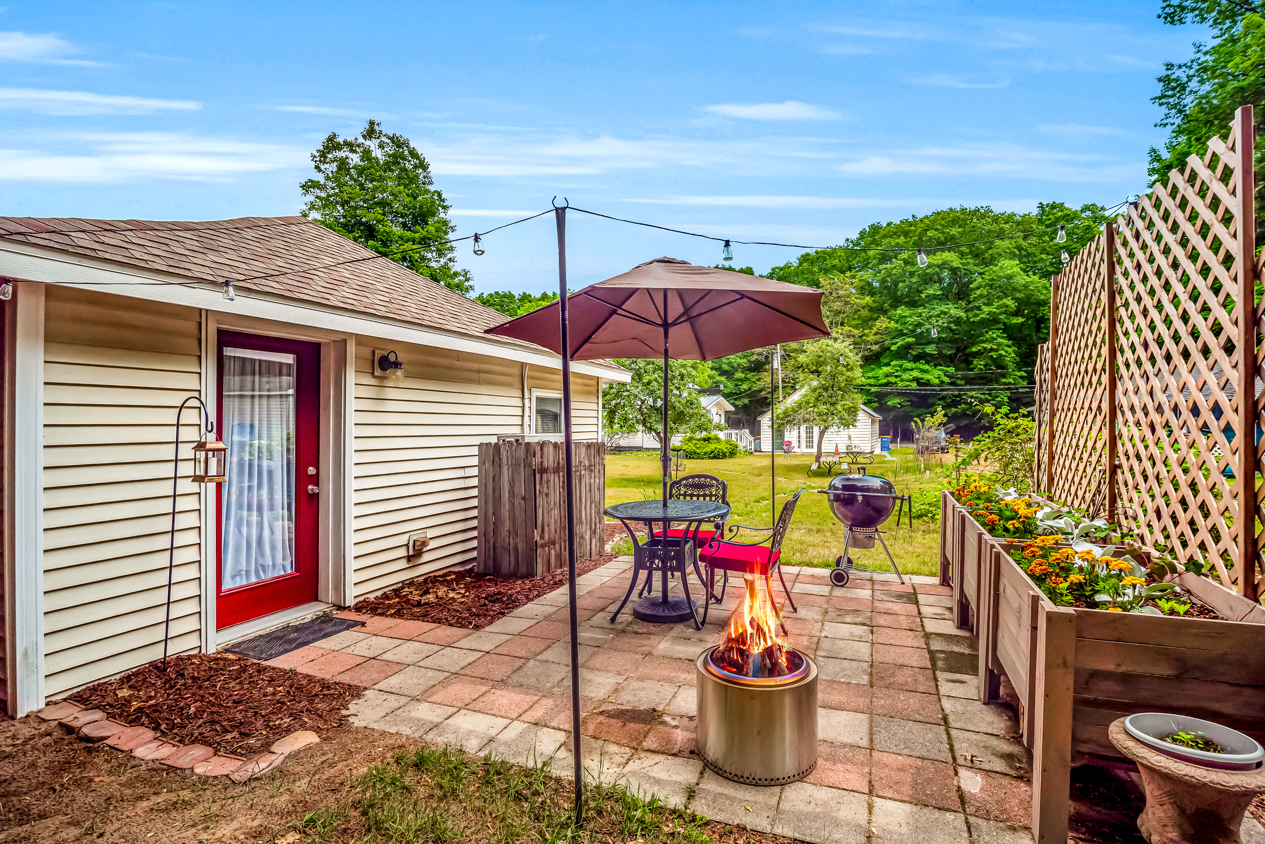 Duet Cottage - Firewood is provided for the solo stove and community fire pit. You can bring your own charcoal or request it as an add on surcharge and we will provide a bag