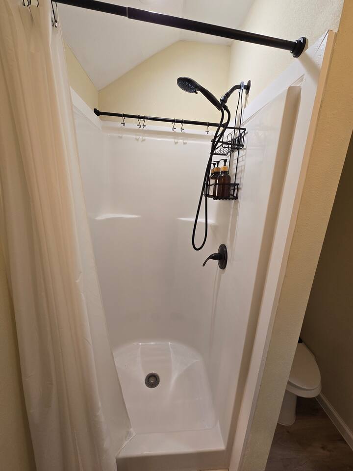 Upstairs bathroom - Walk-in shower.