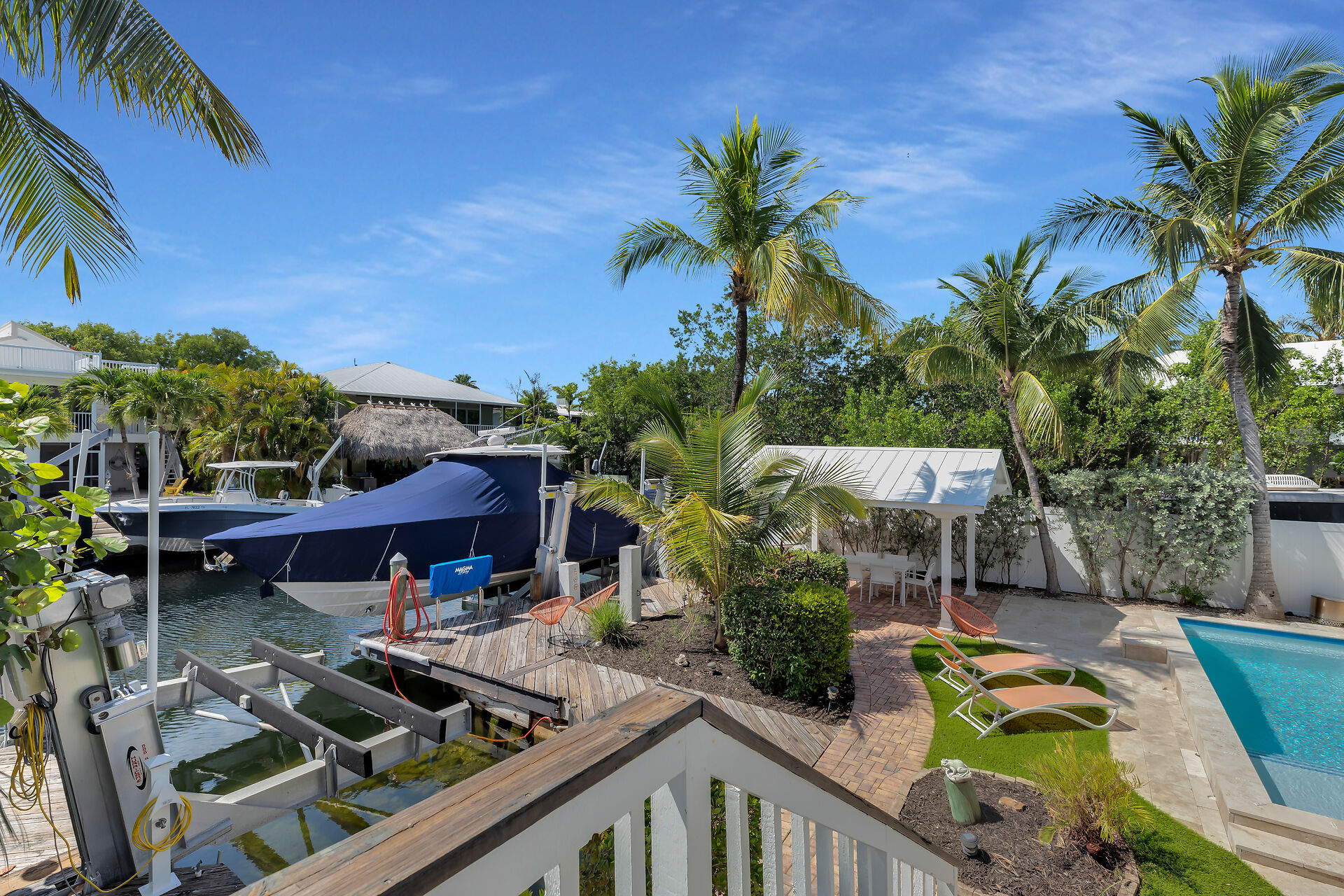 View of backyard from upstairs entrance