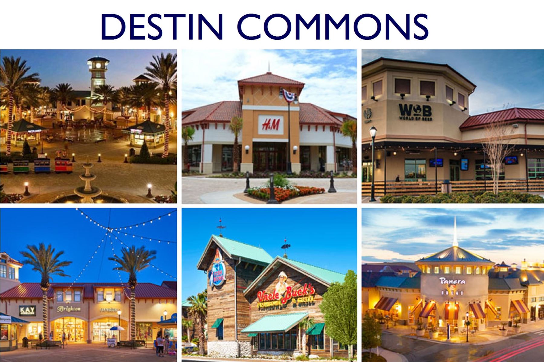 Don't feel like the beach every day? Enjoy some of the best shopping in the area at Destin Commons.