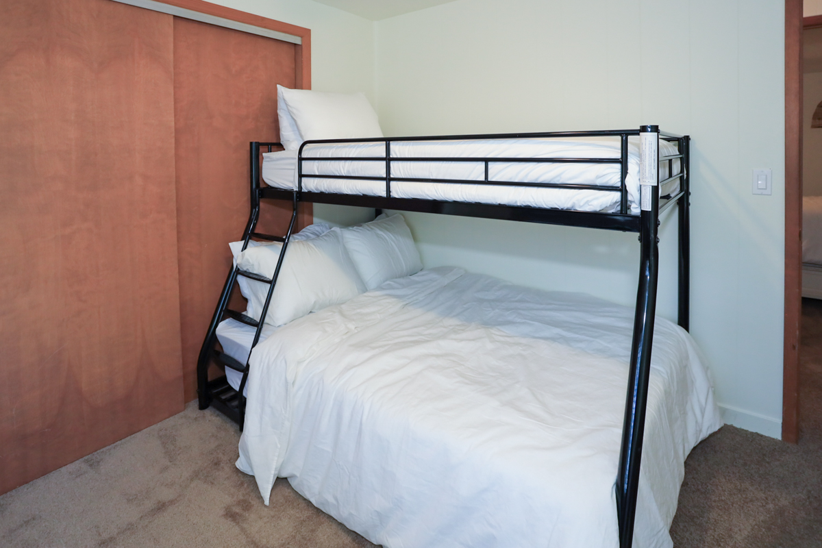 Plenty of closet space here to hang your belongings.