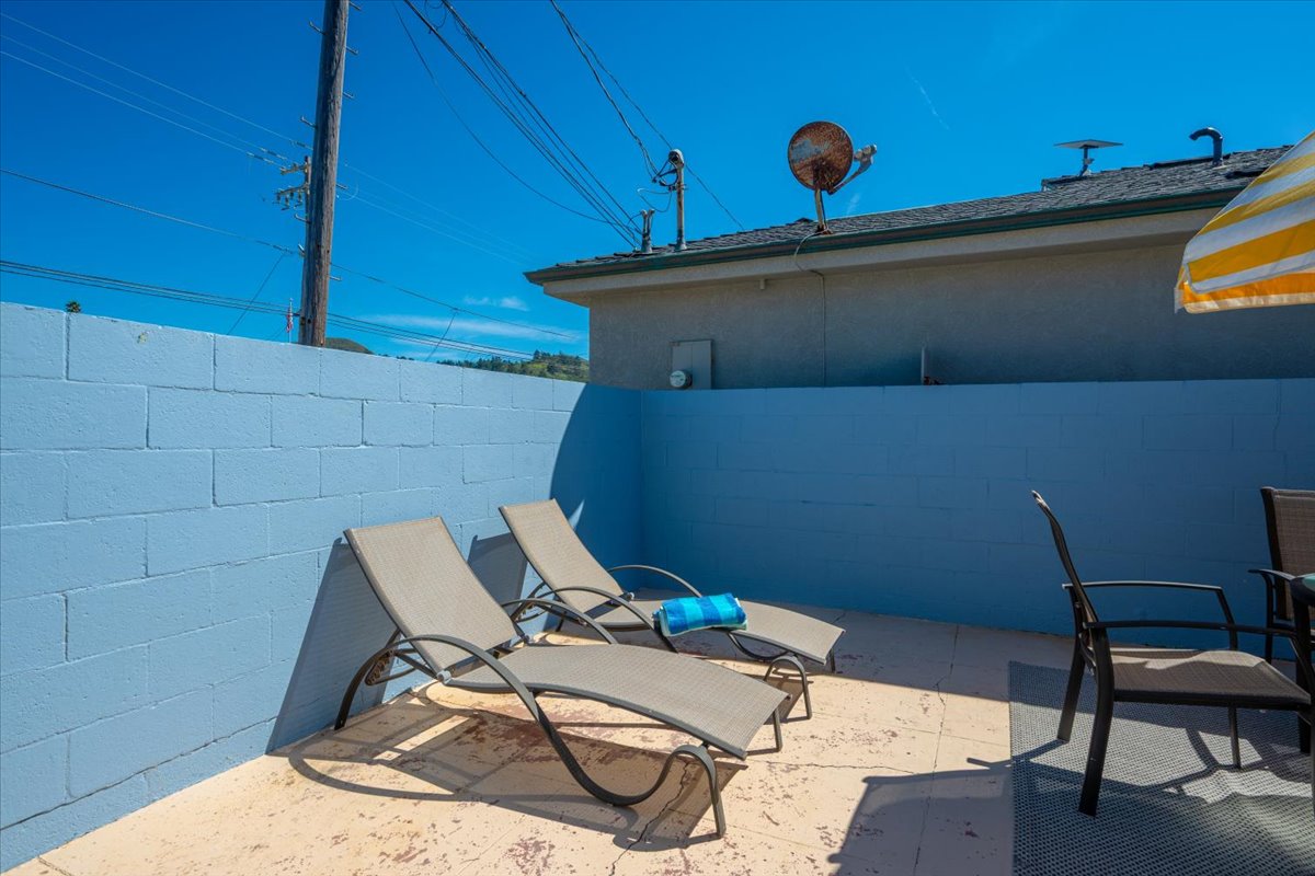 Chaise lounges for soaking in the Cayucos sunshine