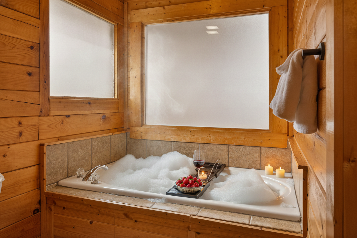 Kids asleep? Tub's calling. 🛁🍷