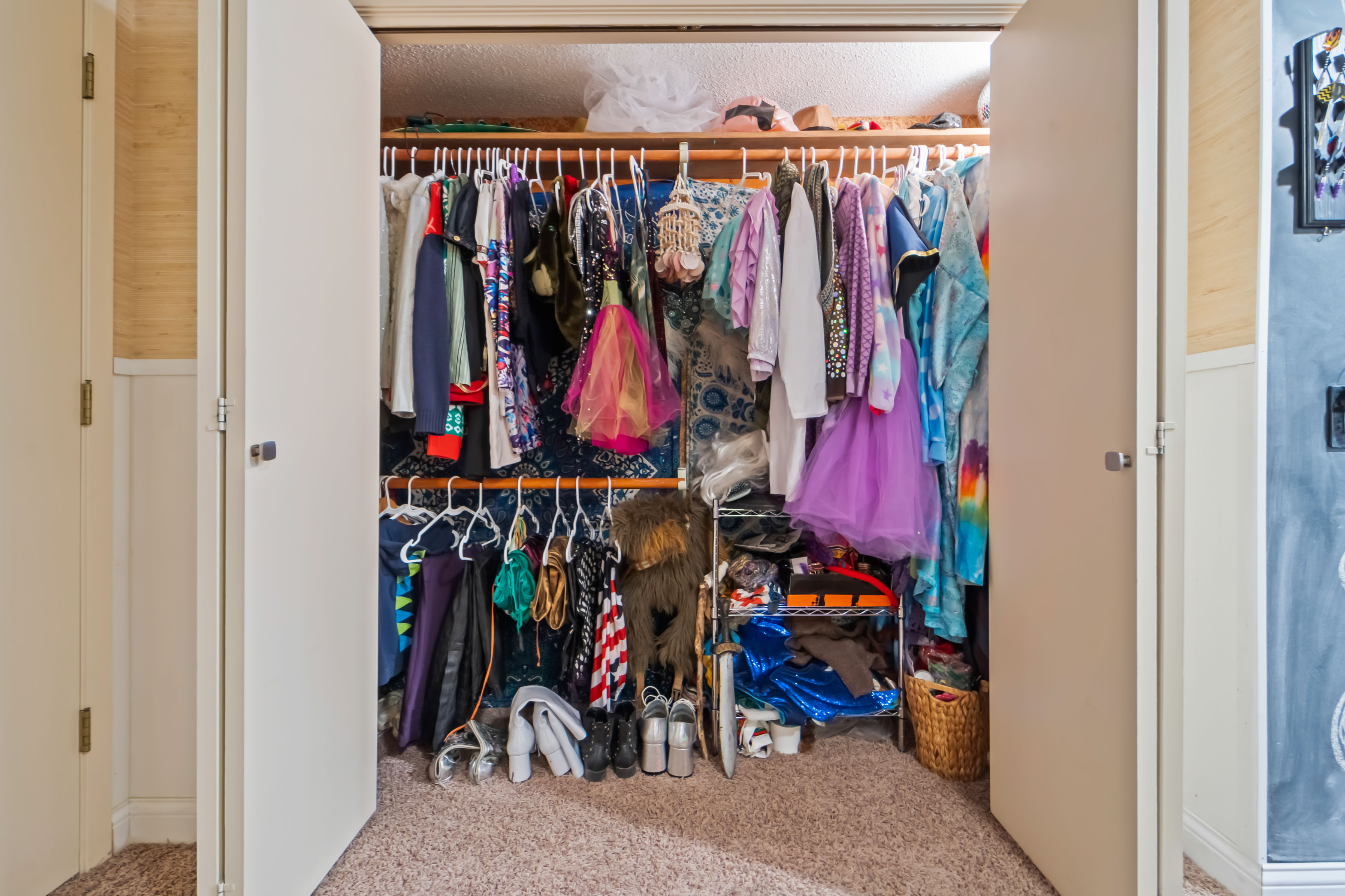 Get your dress-up on with fun and funky costumes in the costume closet! Don't forget that selfie! #Morning_Sun_Homes!