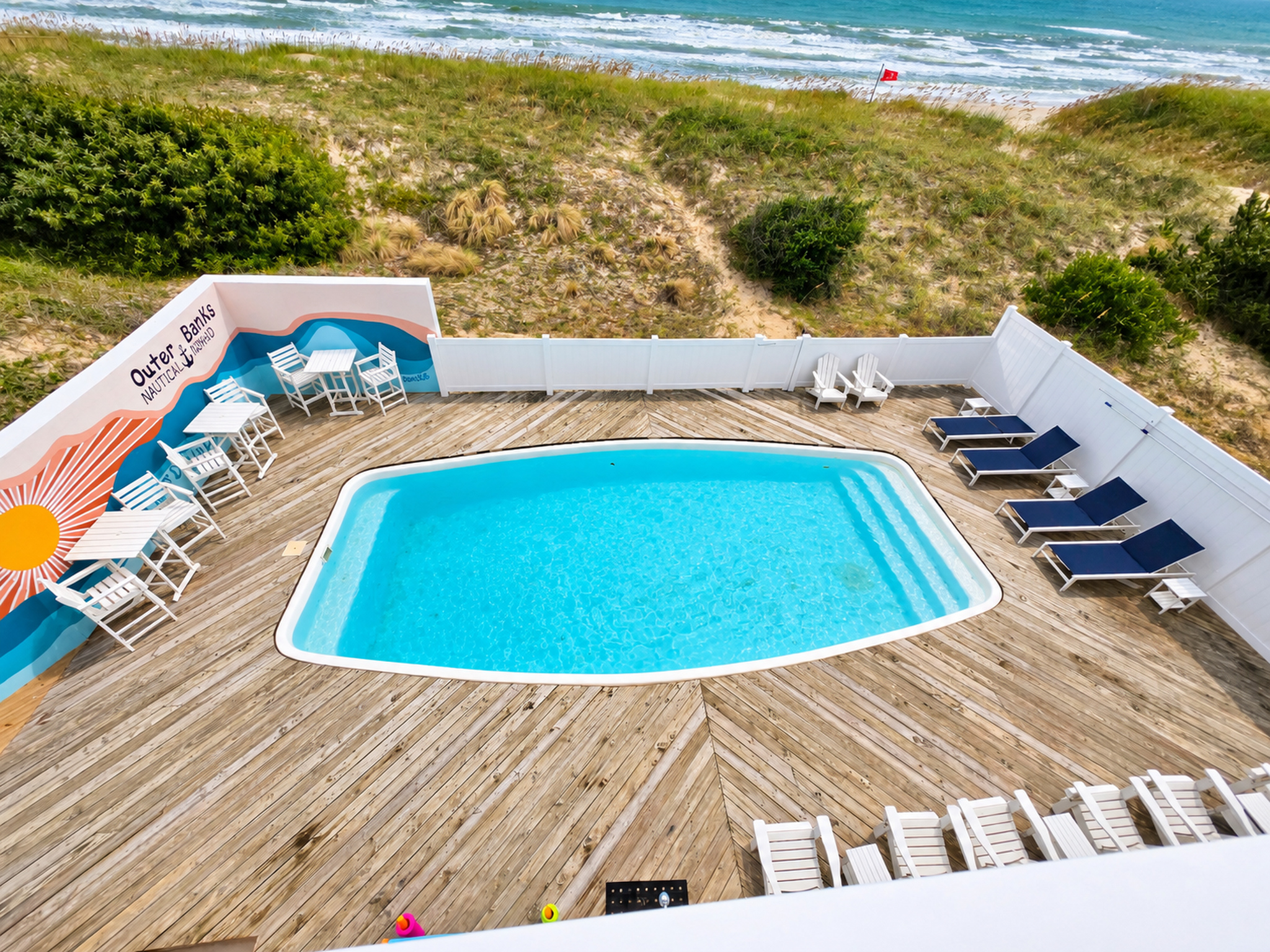 View of the pool from the third floor deck