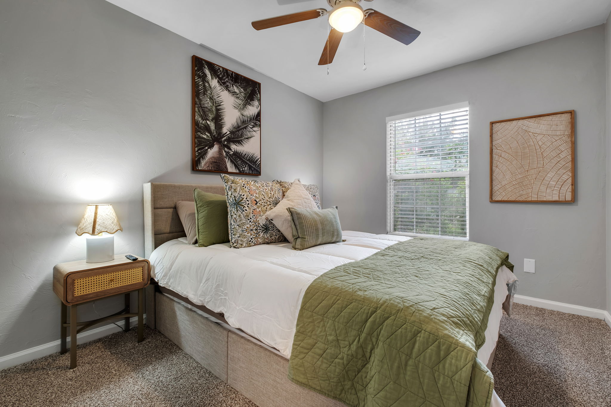 Upstairs bedroom with Tropical Flair