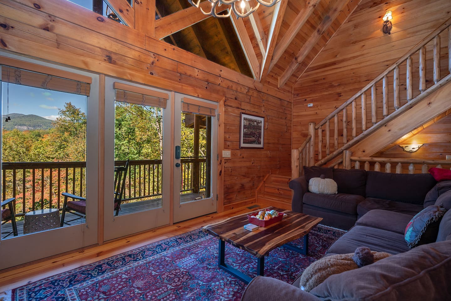 Mountain view from living room