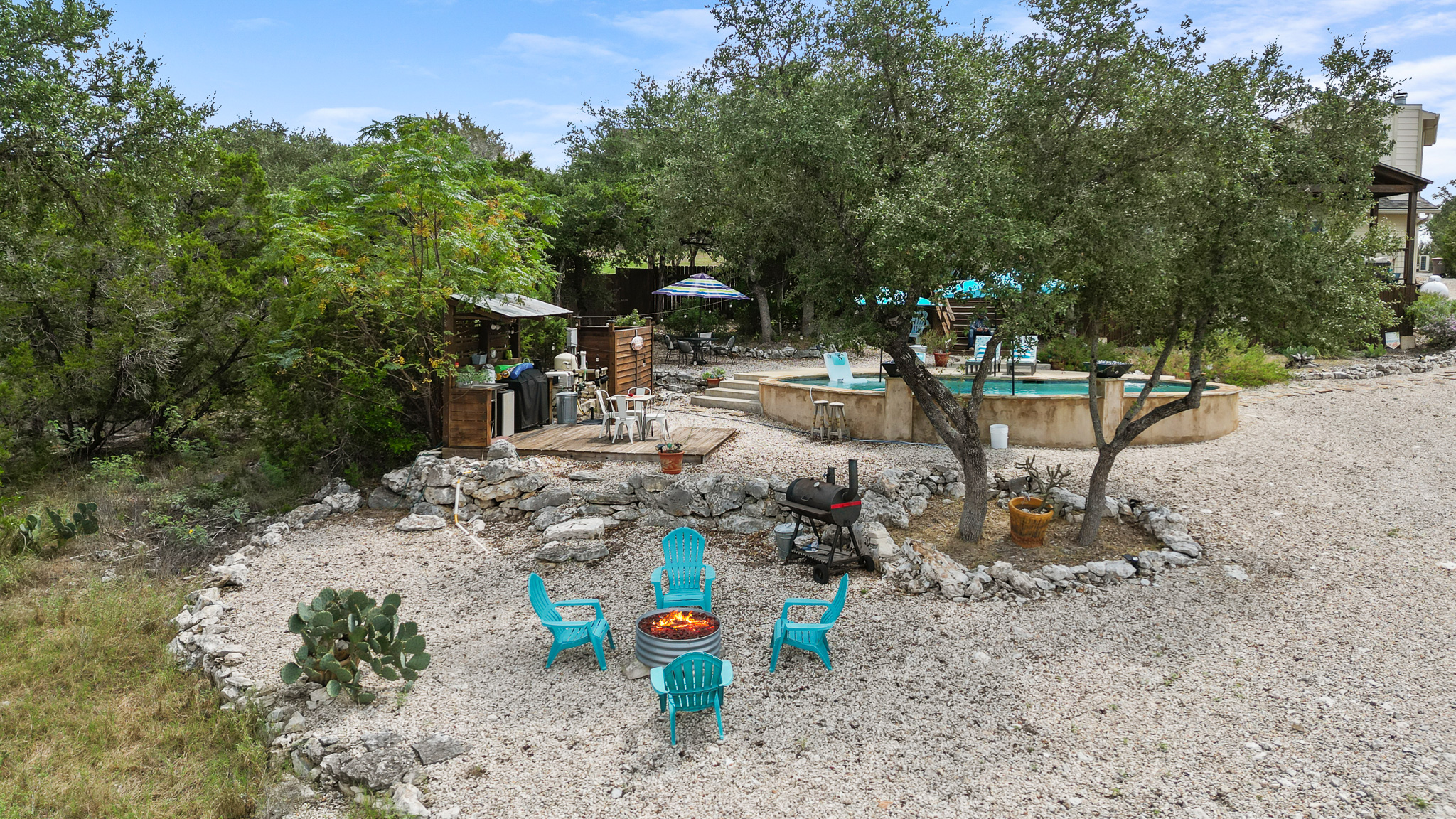 Cozy fire pit for starlit evenings