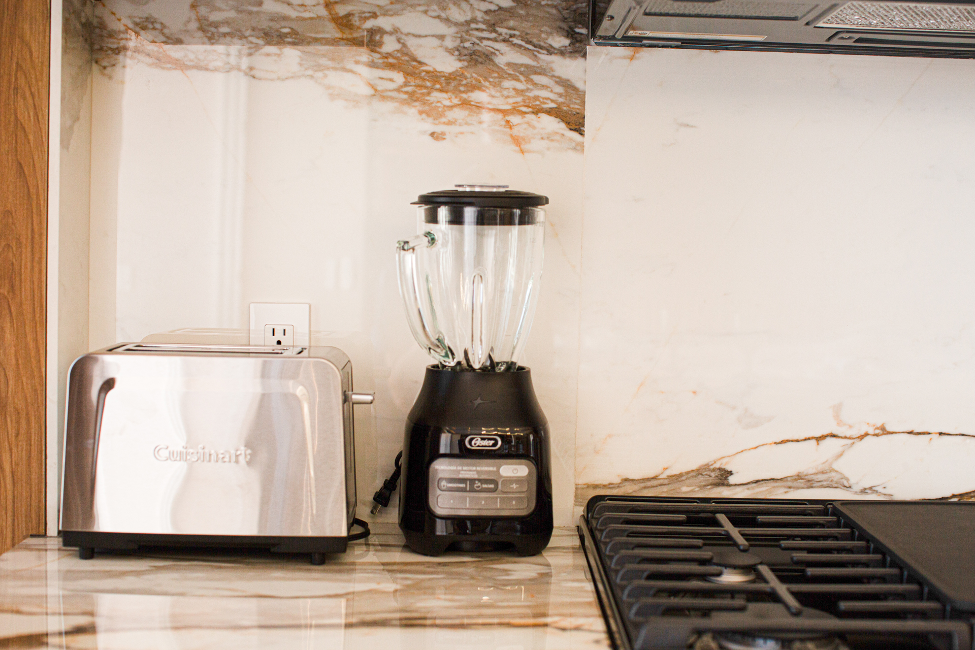 Thoughtful essentials like a toaster and blender make it easy to whip up smoothies, snacks, or a full breakfast at home.