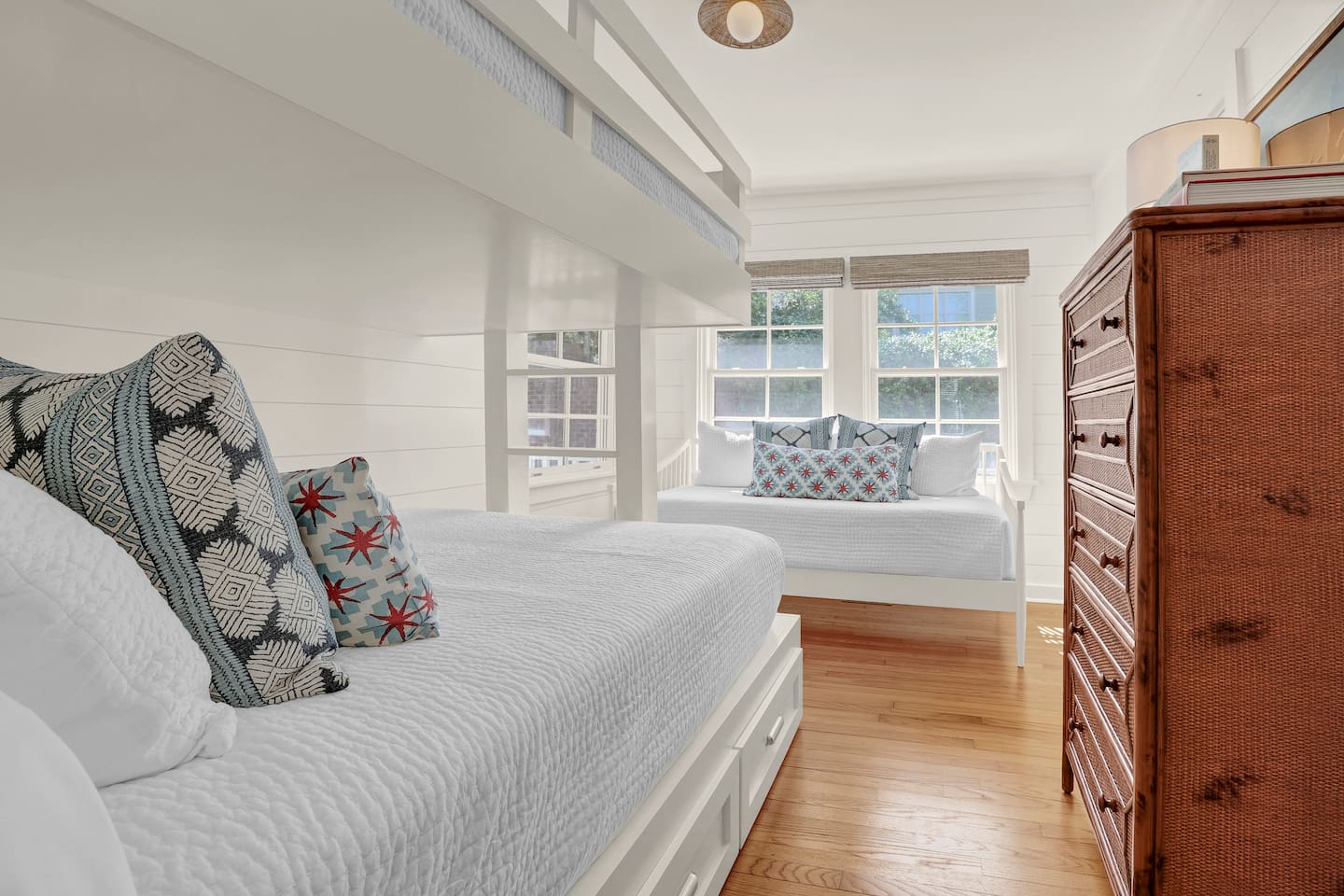 Full over Queen bunk beds, and a daybed for lounging