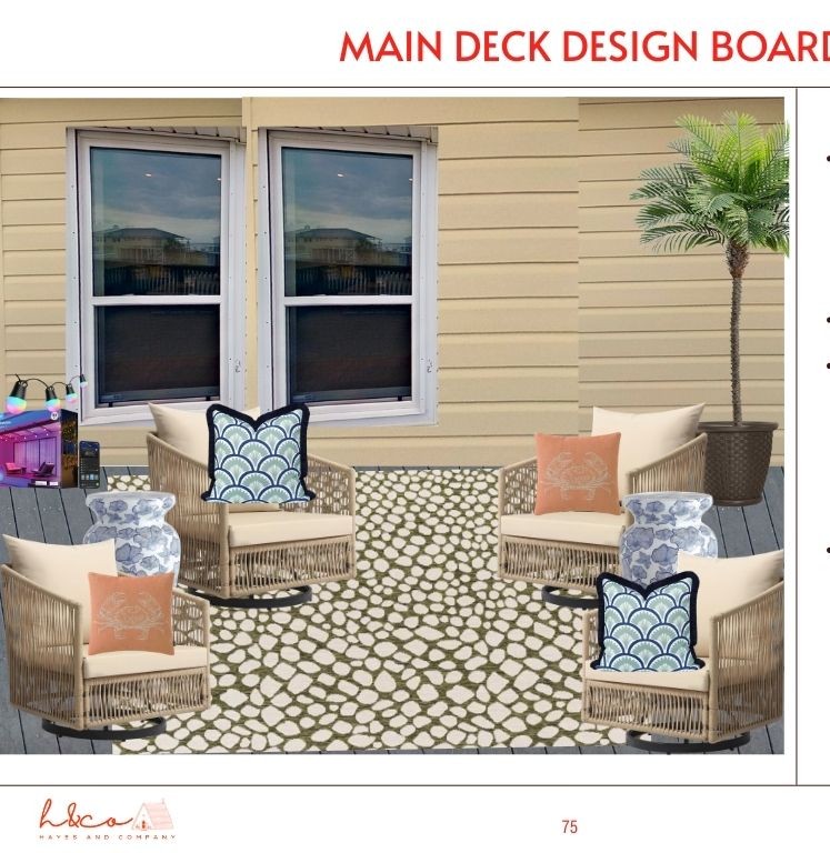 Main-Level Deck Gathering Spot
This is where the best stories get told—kick back together with beach and water views in every direction, from morning coffee to sunset conversations.