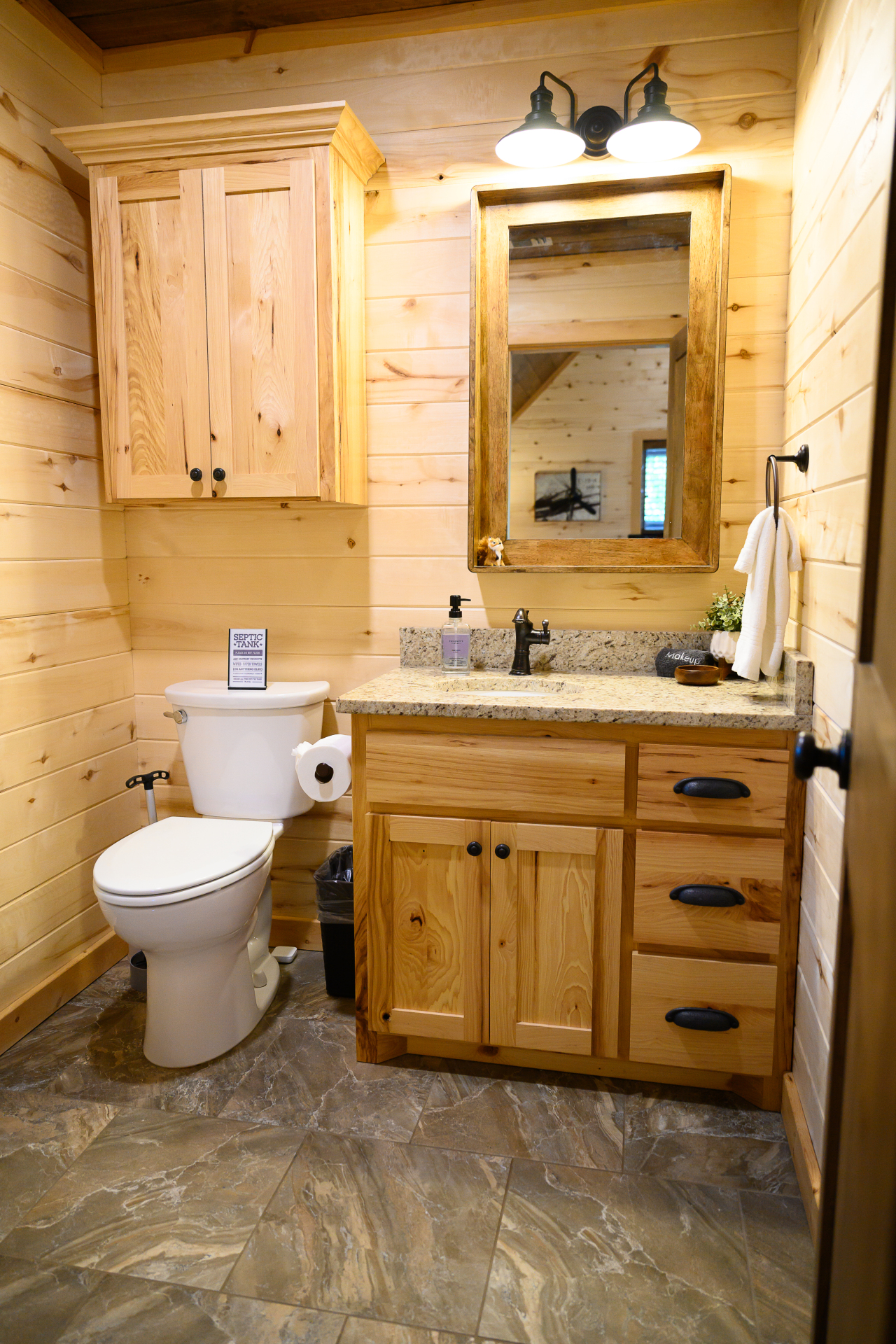 Bathroom with ample storage.