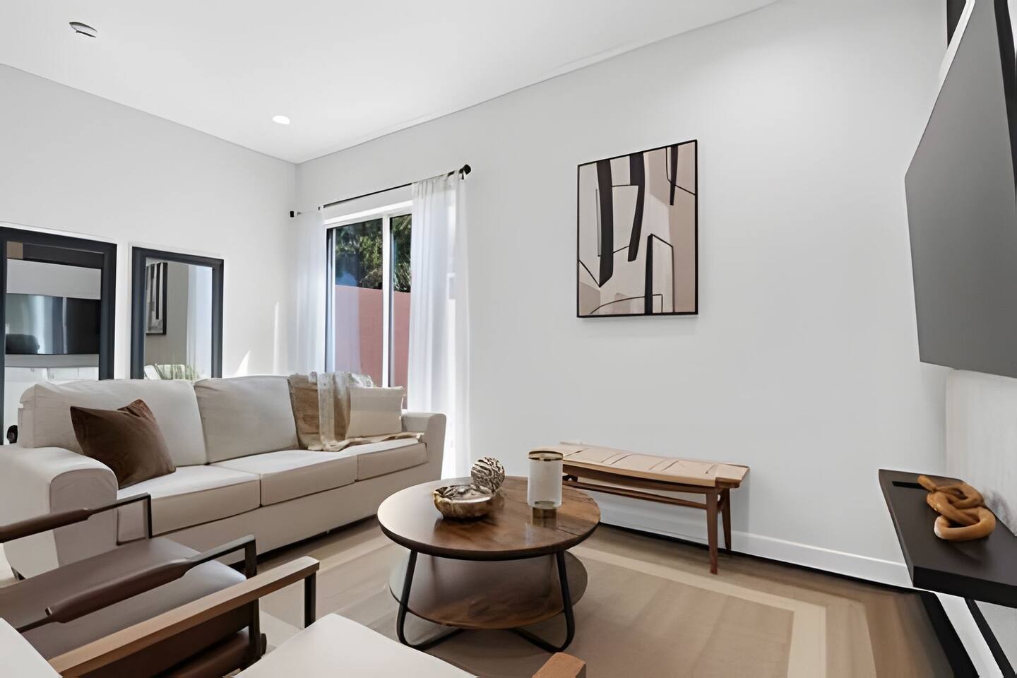 Enjoy this sleek, modern design with comfortable seating.