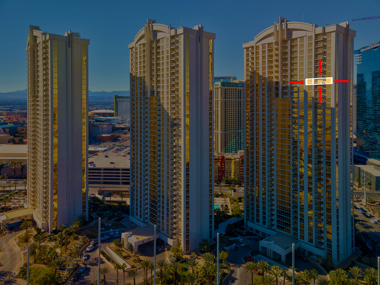 MGM Tower 2 · Unit 3204 — Balcony · Strip Views