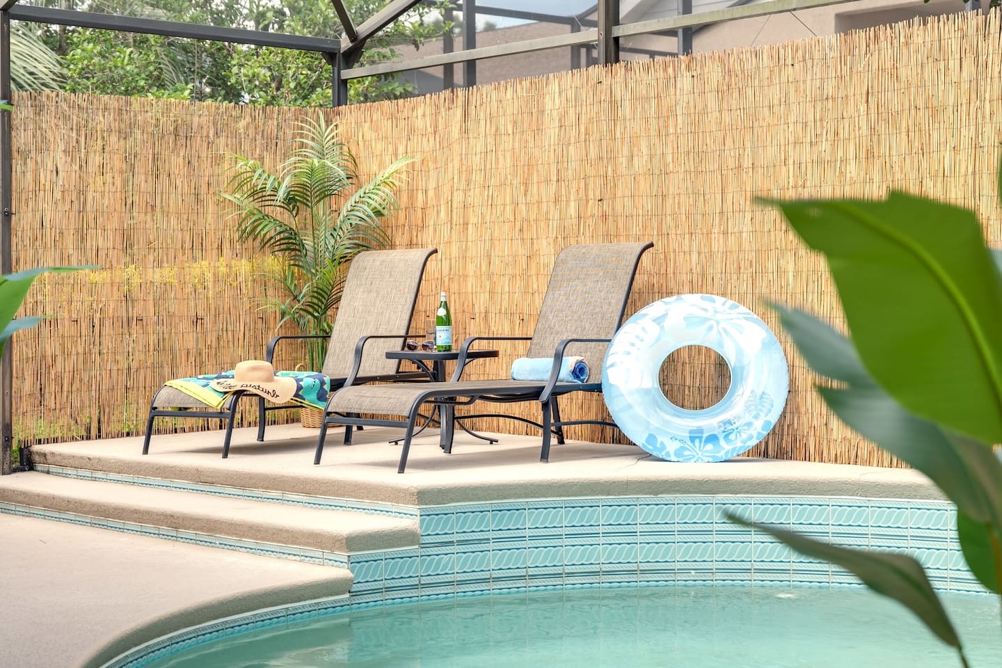 Sun loungers by the pool