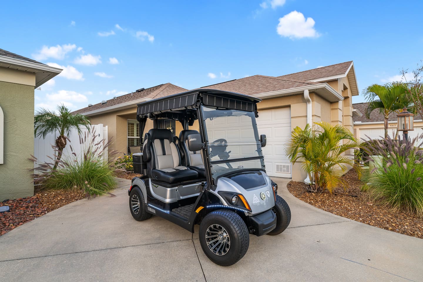 Yamaha Quiet Tech Golf Cart is included so you can explore and enjoy all that The Villages has to offer!