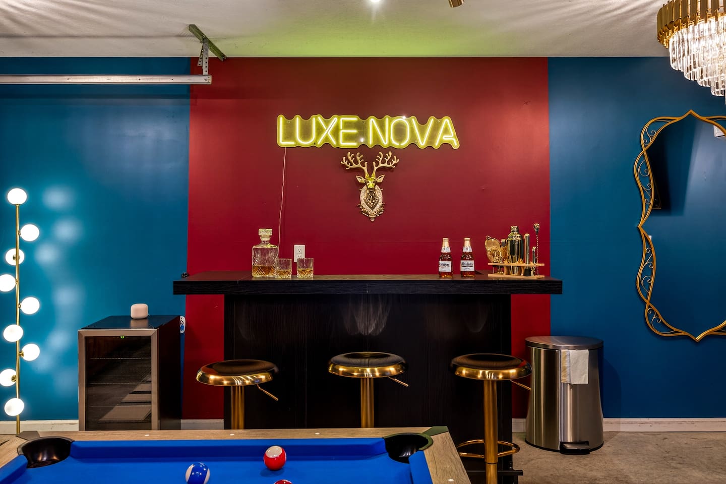 Keep your drinks cold in the wine cooler by the bar