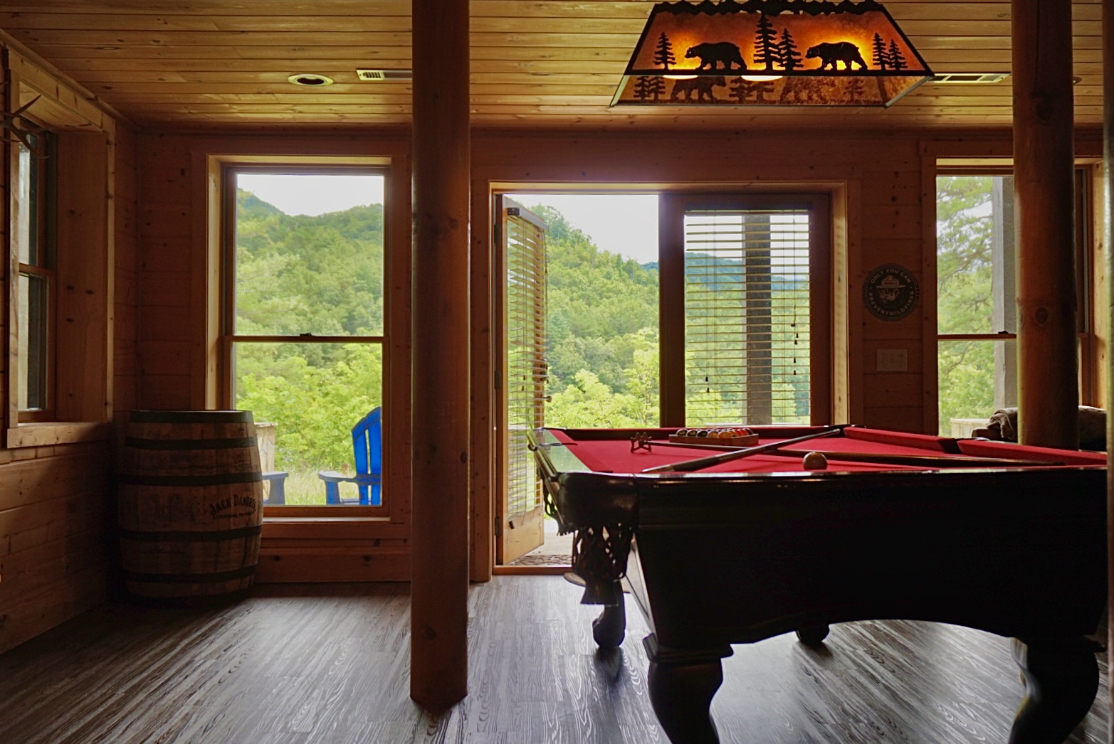 Enjoy a game of pool with stunning mountain views just steps away!