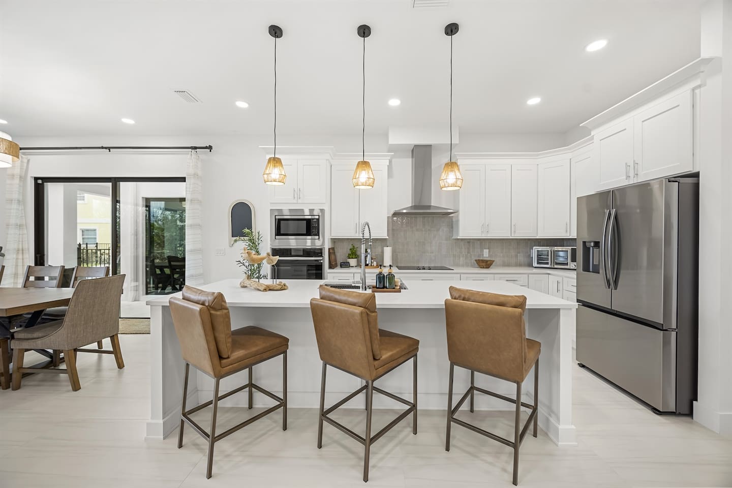 Kitchen island with seating for 3, perfect for casual meals or conversation while you cook.