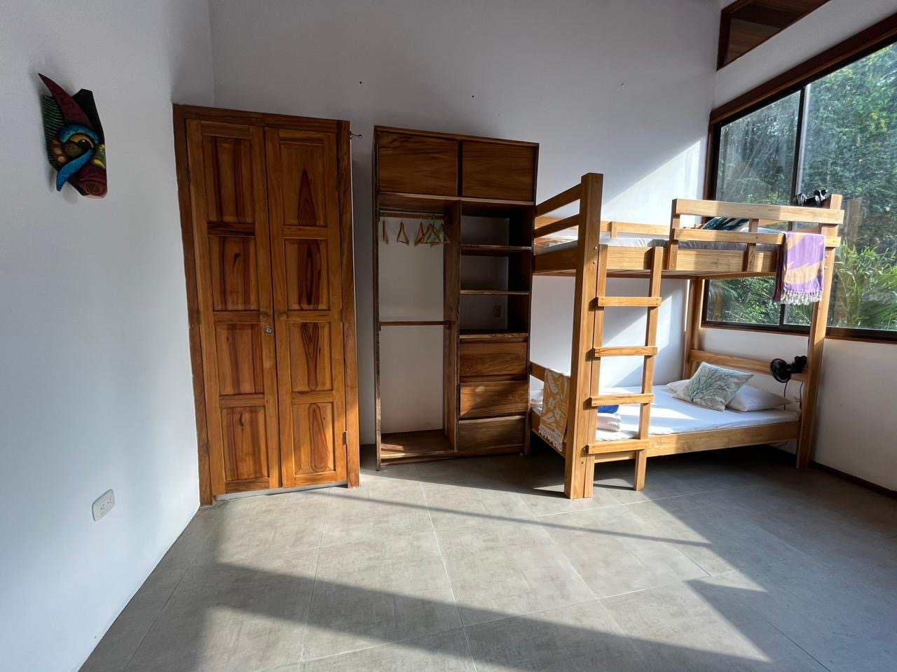 Perfect setup for a family with a queen bed and bunk bed for the kids.