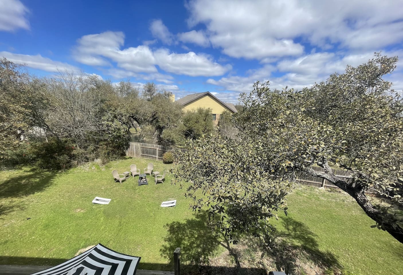 Treetop and sky views from upstairs office and bedrooms