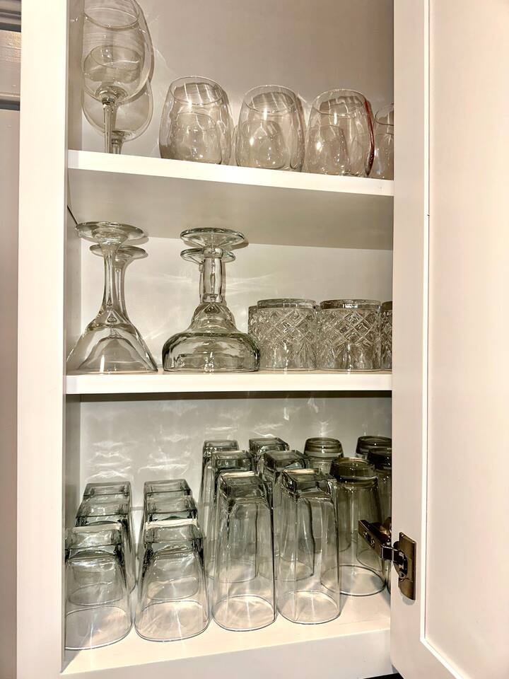 Lots of glassware for the grownups!