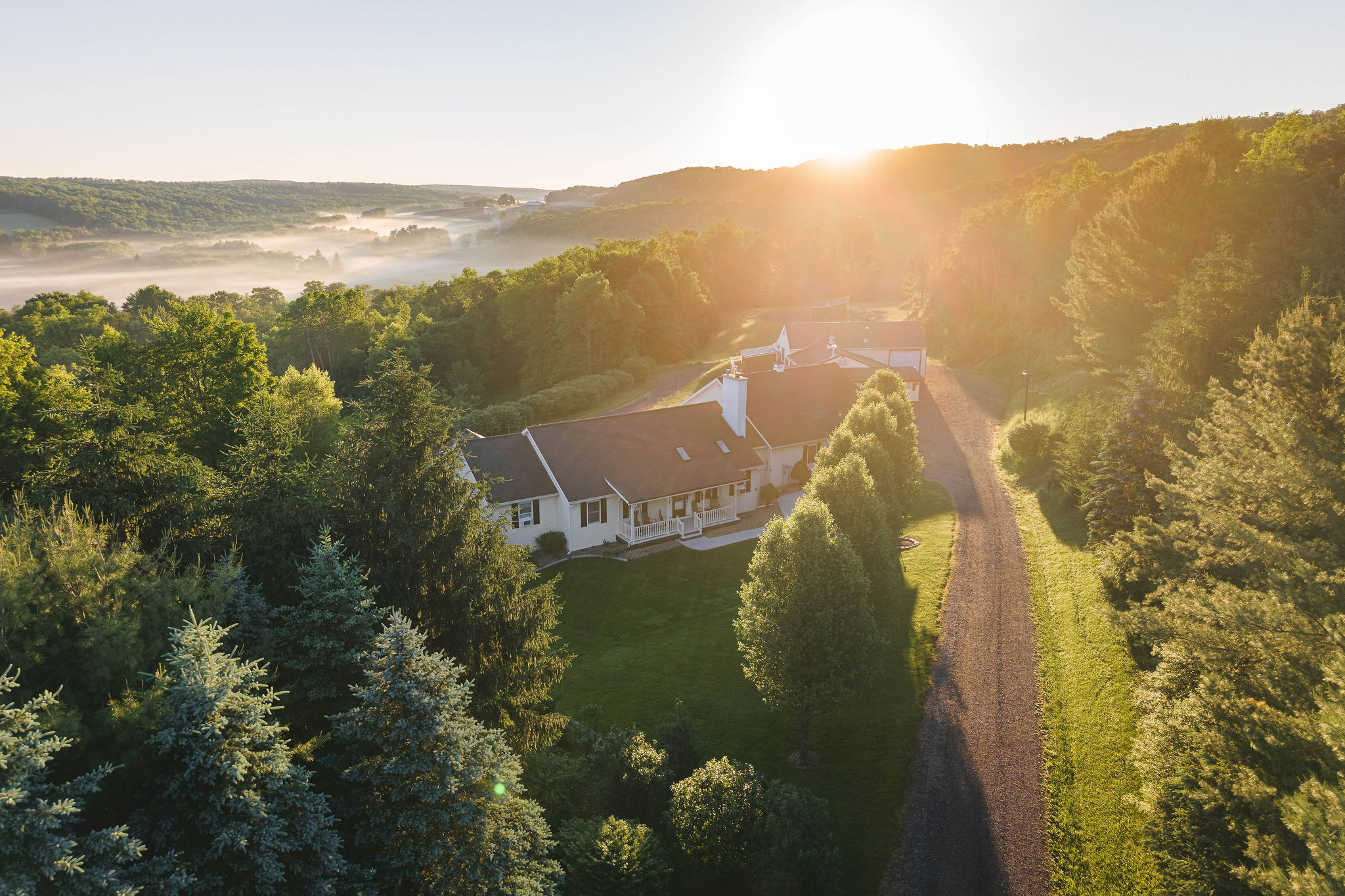 🌄 Hilltop perch — 23 private acres rolling out in every direction.