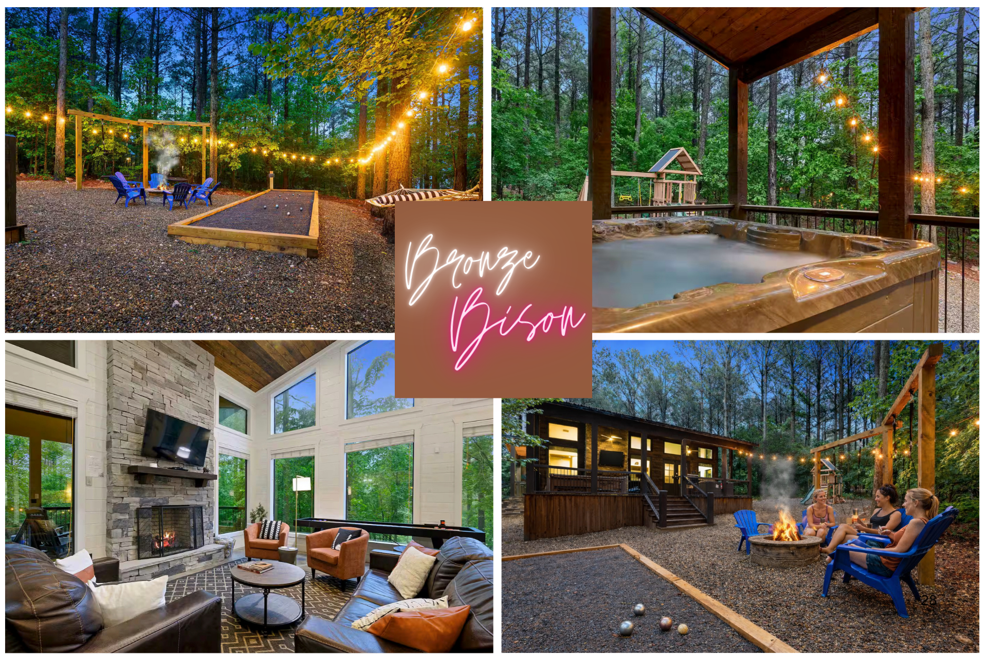 Cabin in Broken Bow Oklahoma Bronze Bison