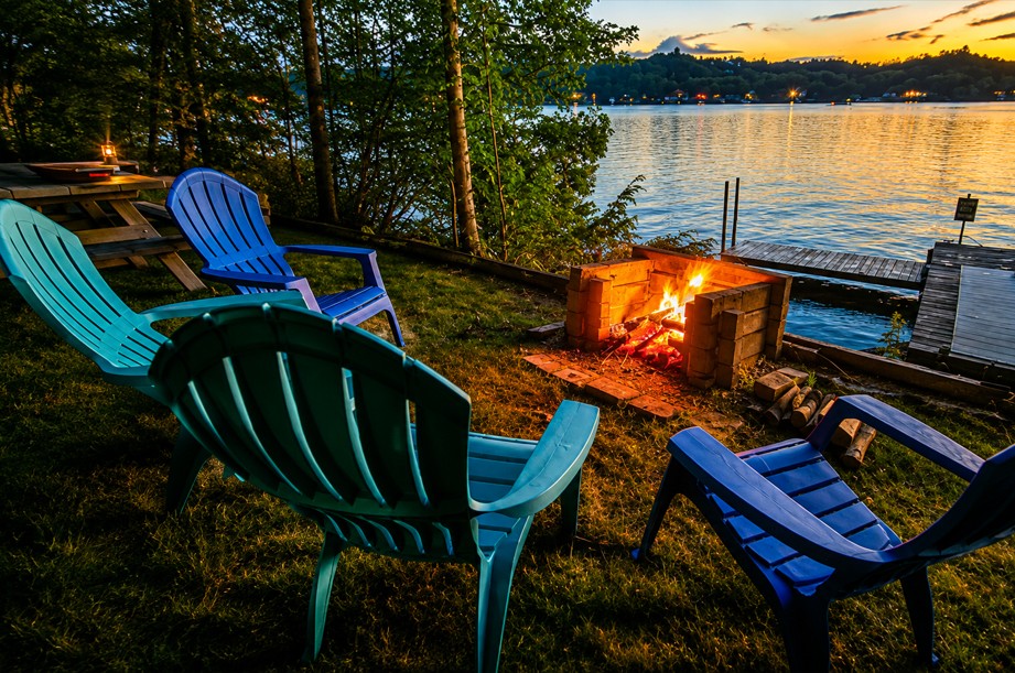 Firepit overlooking the lake!