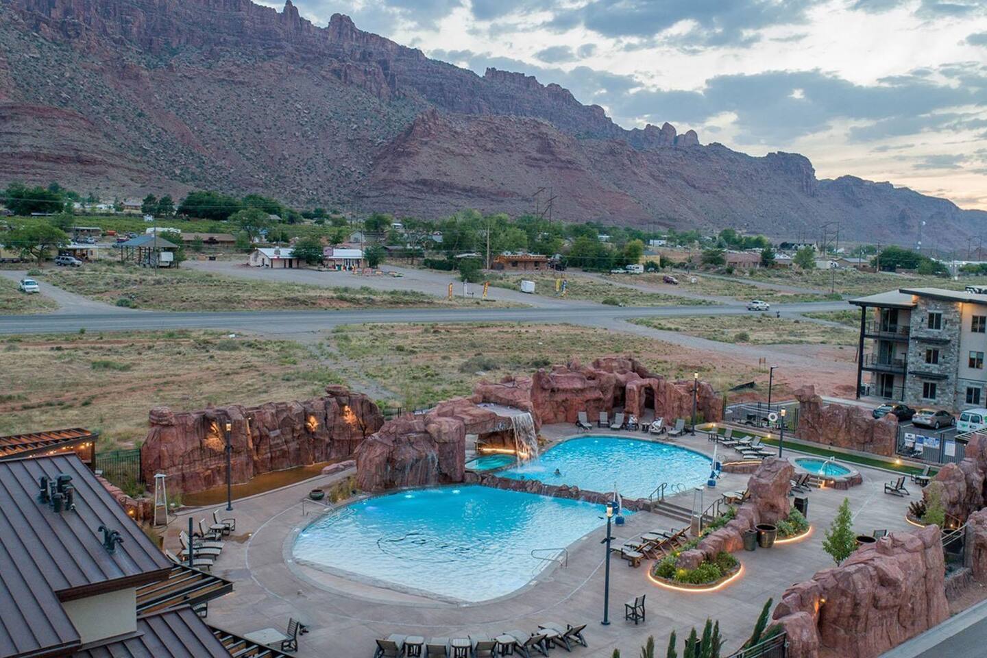 Aerial view of Sage Creek pool area