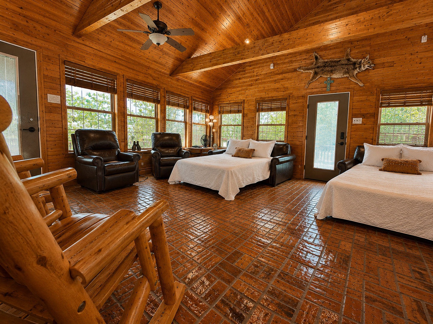 Cabin can accommodate mid-term to long term larger groups. Message host for special accomodations