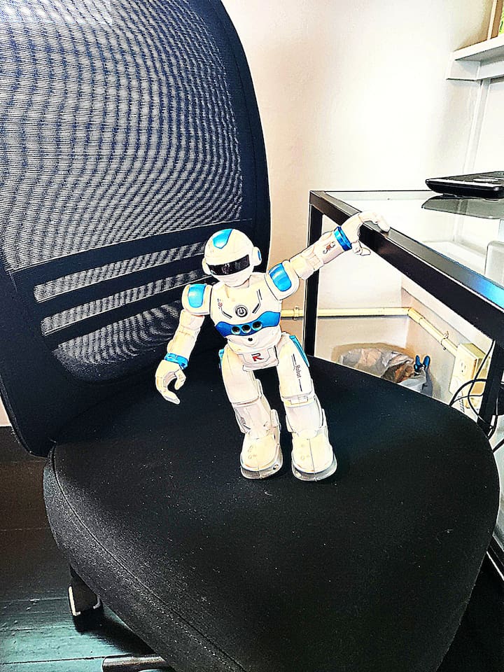 Howie SHOG presents the desk area.