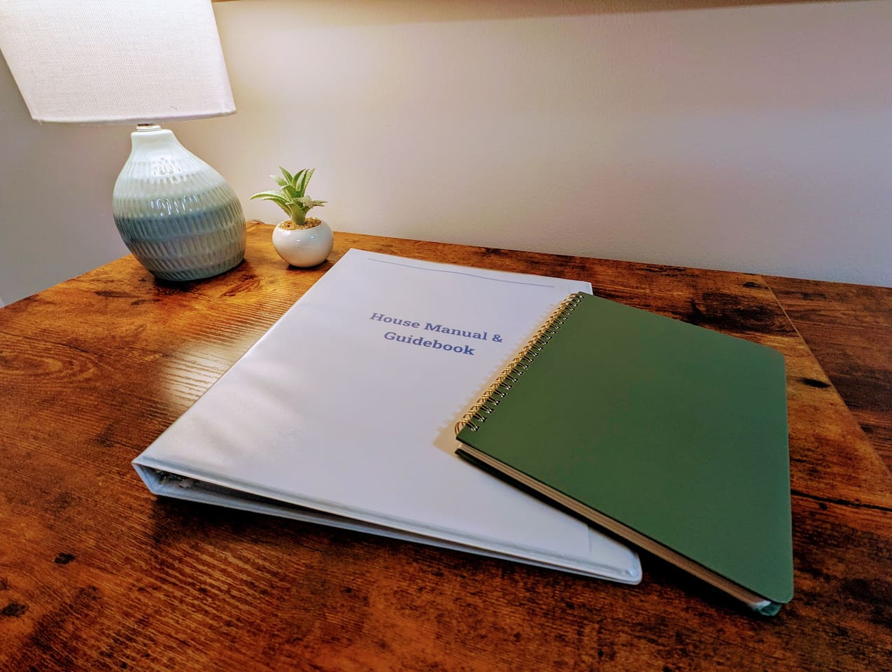 Close-up of writing desk