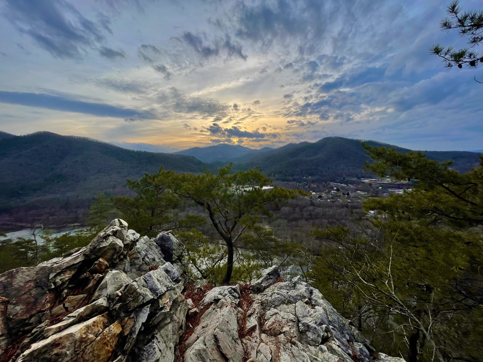 View from the pinnacle of the Lover's Leap Trail, a small section of the Appalachian Trail, that can be accessed by walking about a mile from the cottage. 