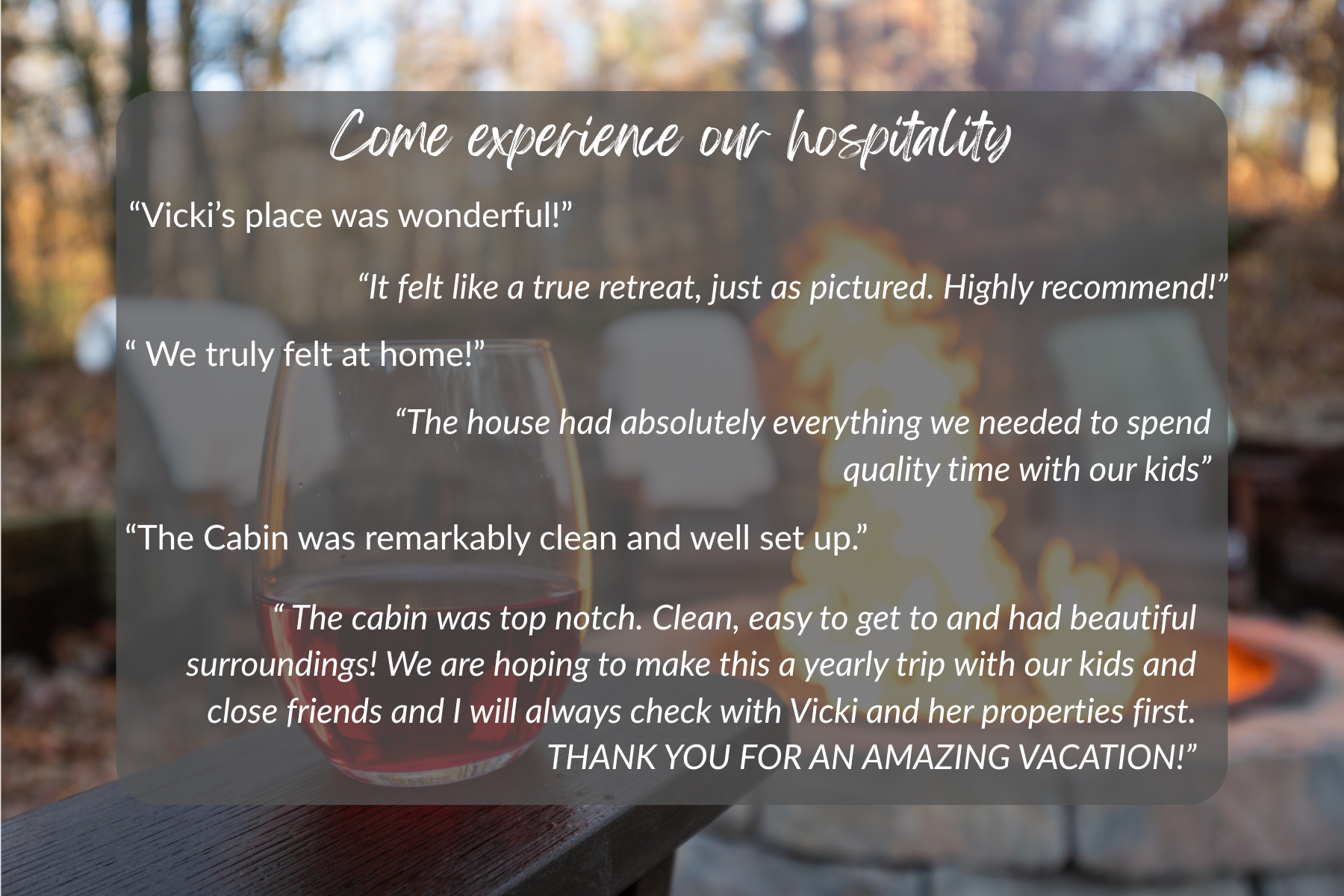 Don't let our new listing deter you. See what guests say about stays at our other cabins.