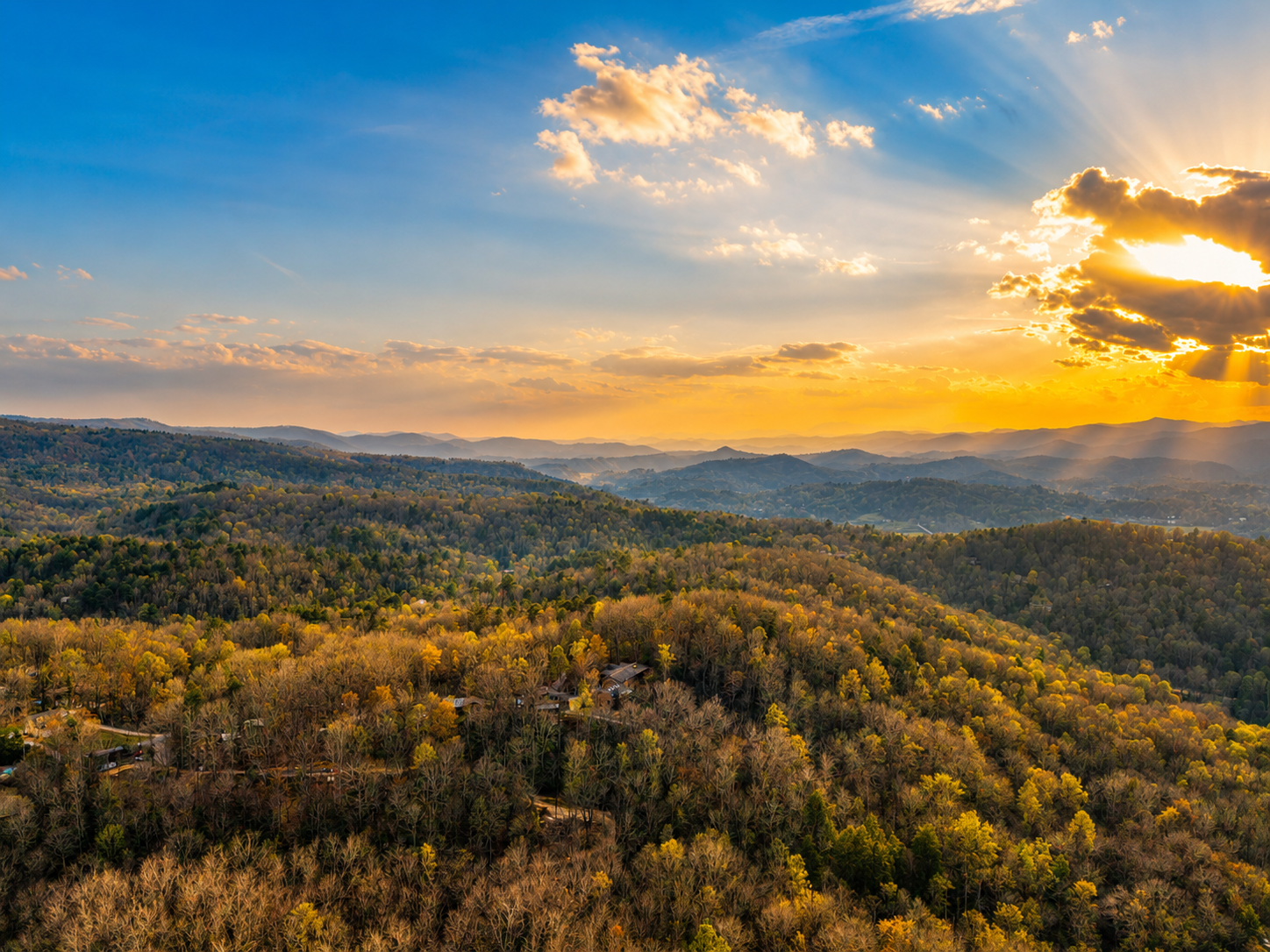 {Blue Ridge Mountain Views} The kind of view that slows time. Watch layers of the Blue Ridge Mountains fade into the horizon as sunrise and sunset paint the sky.