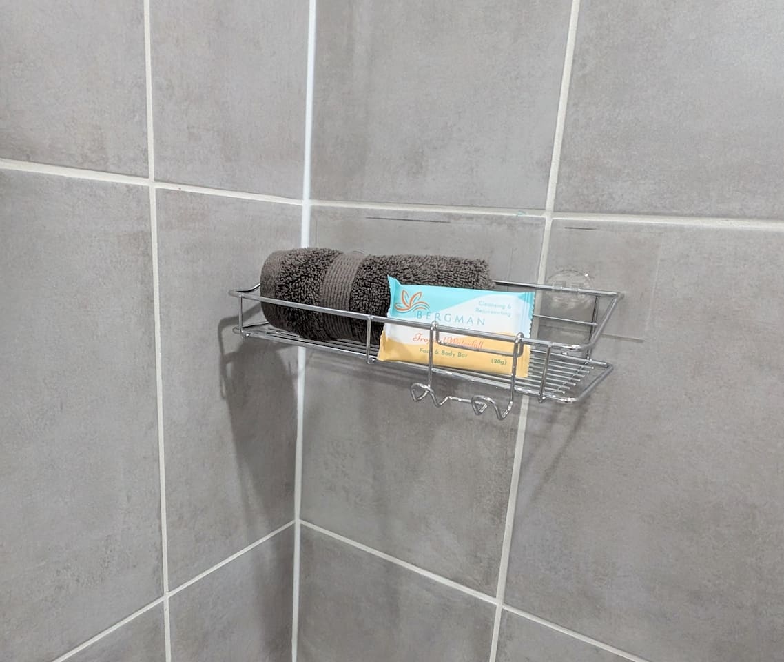 Travel soap and plenty of towels for each guest. 